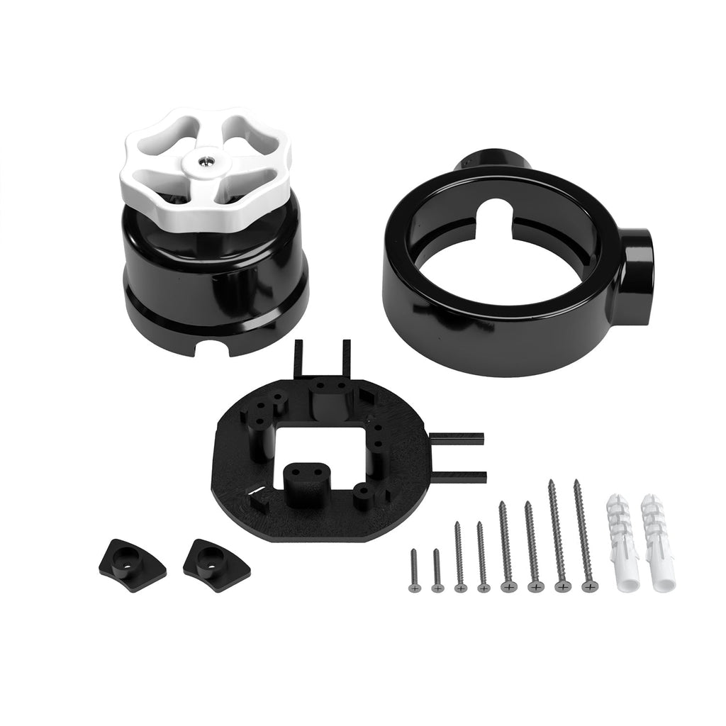 Schalter-/Wechsler-Kit mit Drehknopf und Sockel für Creative-Tubes in schwarzer Porzellan – Ansicht 10