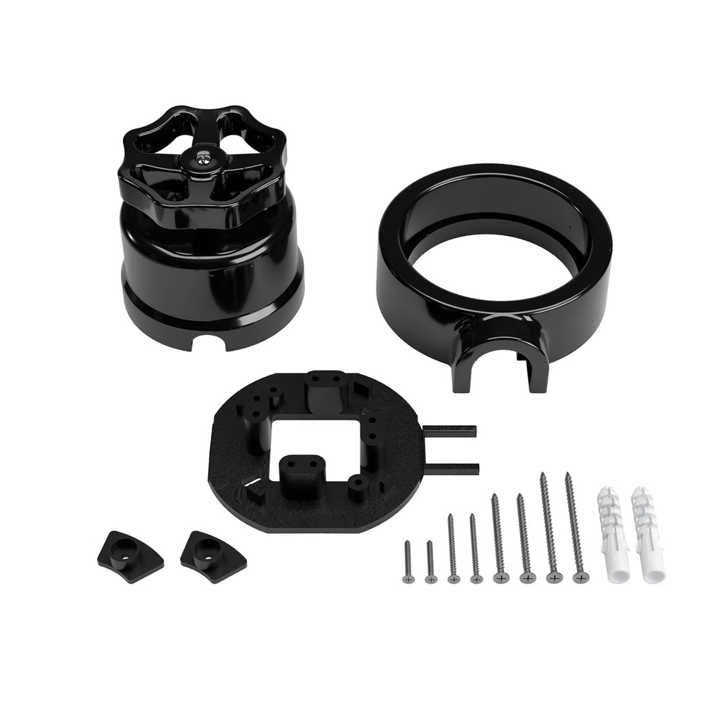 Schalter-/Wechsler-Kit mit Drehknopf und Sockel für Creative-Tubes in schwarzer Porzellan – Ansicht 31