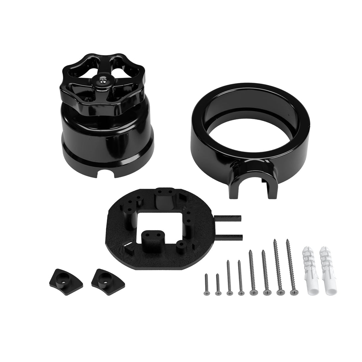 Schalter-/Wechsler-Kit mit Drehknopf und Sockel für Creative-Tubes in schwarzer Porzellan – Ansicht 31