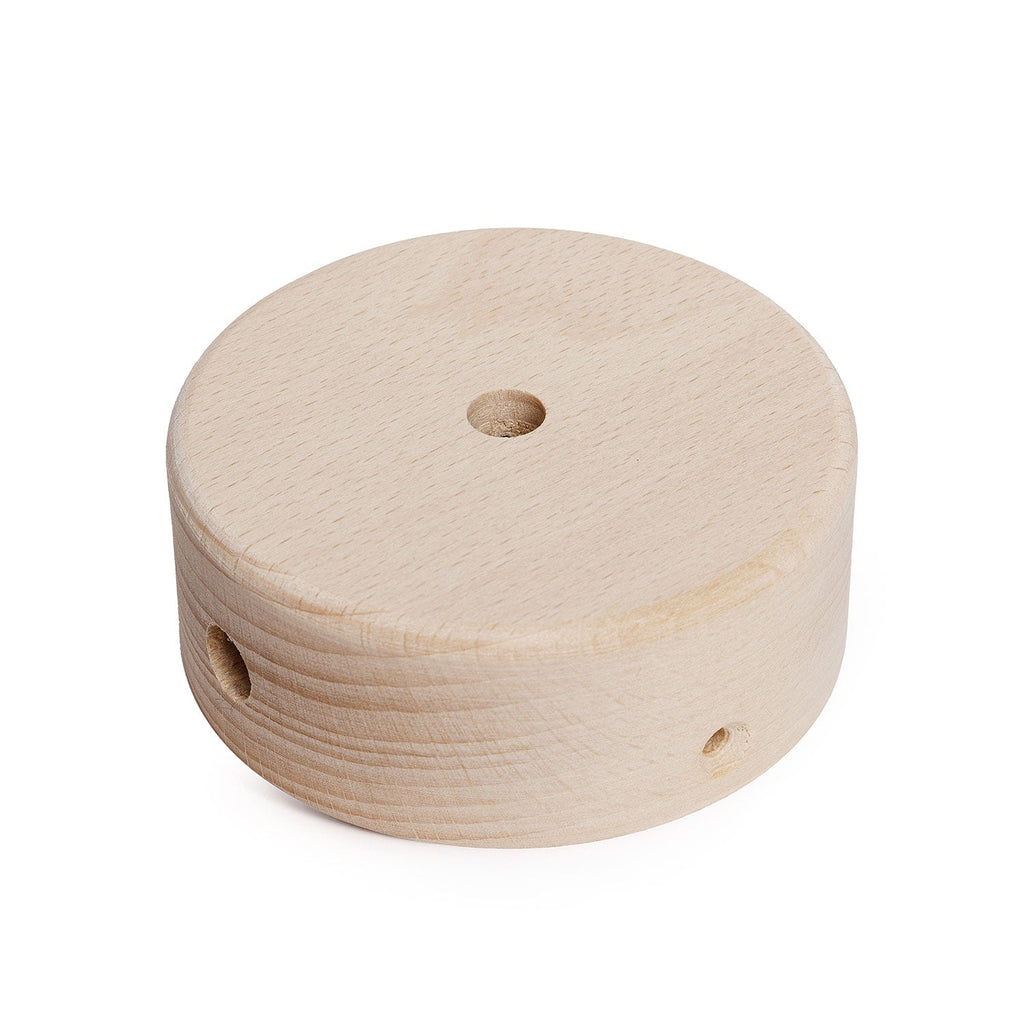 Mini-Zylinderbaldachin-Kit aus Holz mit 1 Mittel- und 2 Seitenlöchern – Natur – Ansicht 2