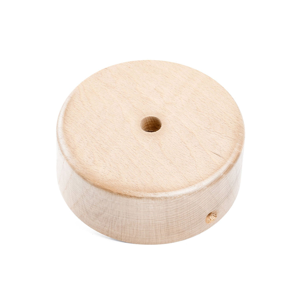Kit Mini zylindrischer Lampenbaldachin aus Holz mit 1 zentralem Loch – Neutral – Ansicht 2