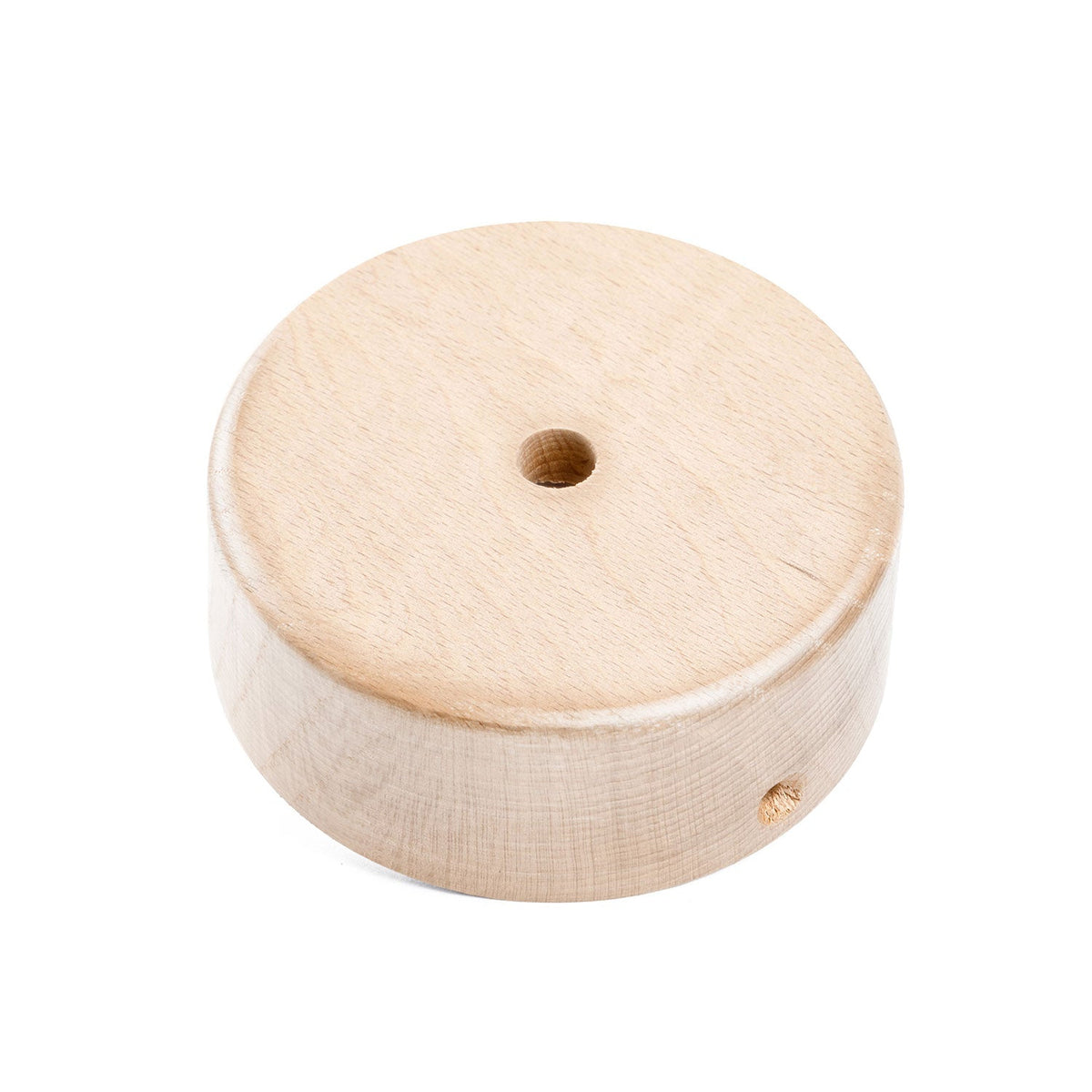 Kit Mini zylindrischer Lampenbaldachin aus Holz mit 1 zentralem Loch – Neutral – Ansicht 2