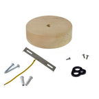 Kit Mini zylindrischer Lampenbaldachin aus Holz mit 1 zentralem Loch – Neutral – Ansicht 3