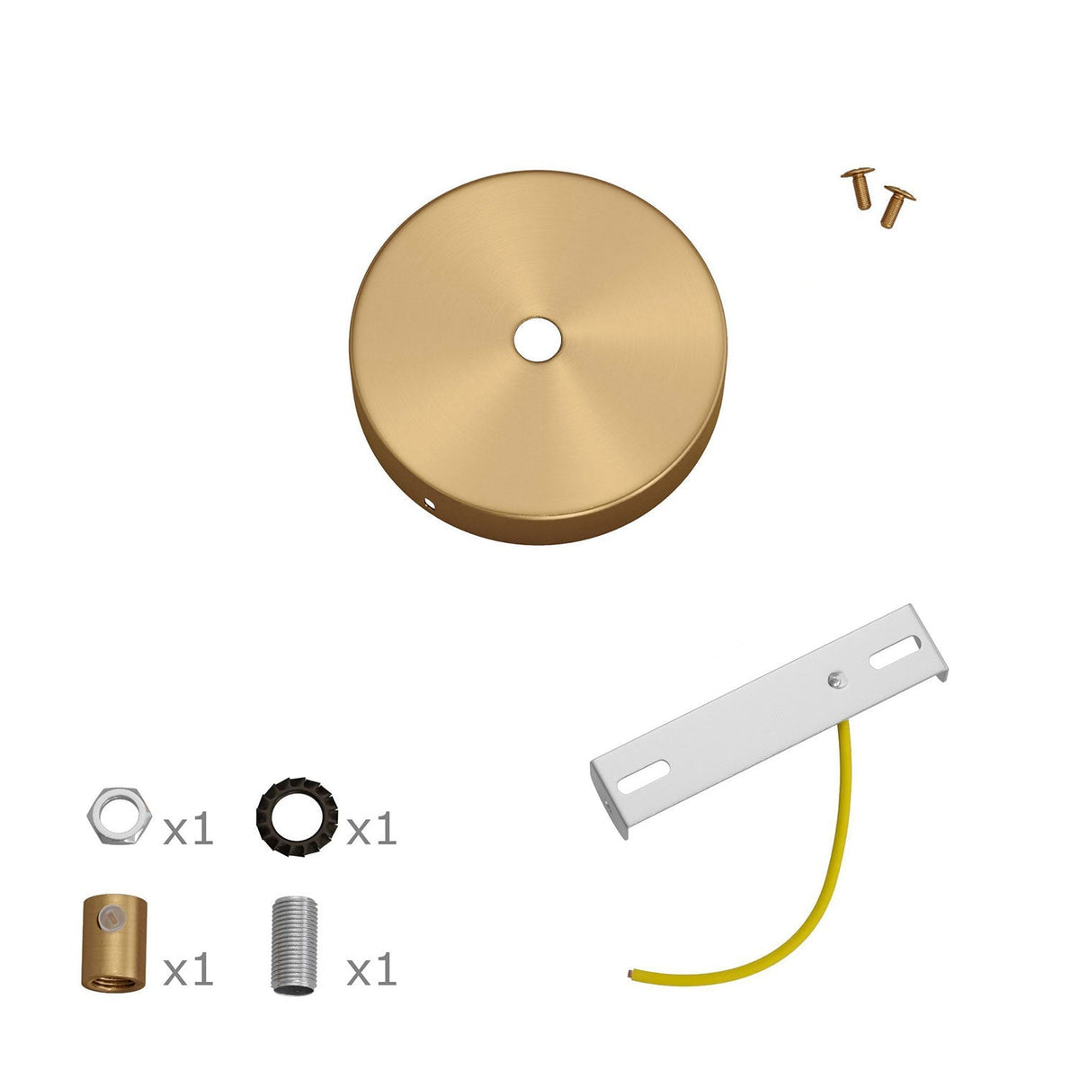 Mini-Zylinderrosetten-Set aus Metall mit 1 zentralem Loch – Satinbronze – Ansicht 7