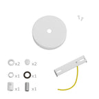 Mini-Kit zylindrische Rosette aus Metall mit 1 zentralem und 2 seitlichen Löchern – Mattweiß – Ansicht 6