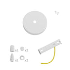 Mini-Kit zylindrische Rosette aus Metall mit 1 zentralem und 2 seitlichen Löchern – Mattweiß – Ansicht 3