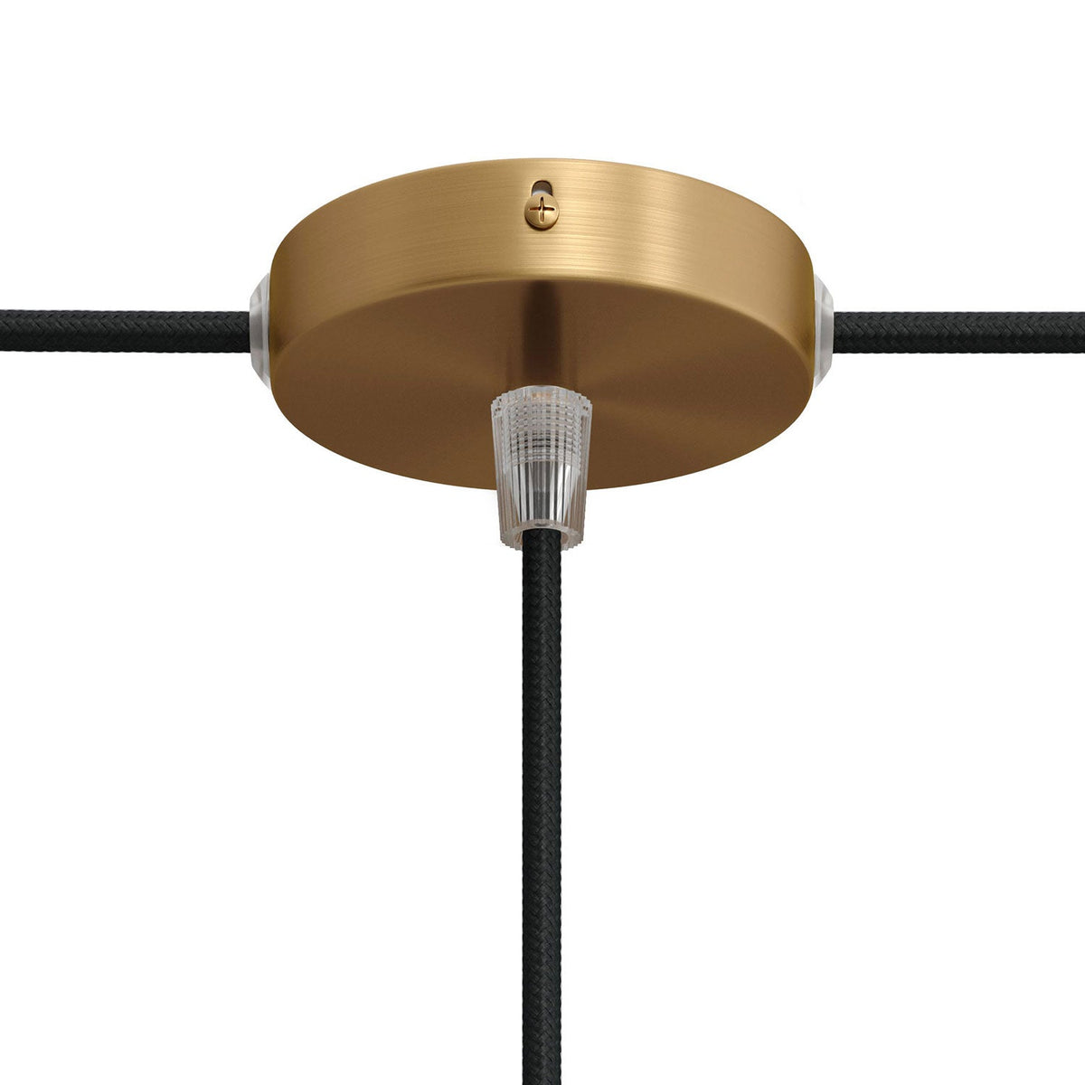 Mini Zylinder-Baldachin-Set aus Metall mit 1 zentralem und 2 seitlichen Löchern – Satinbronze