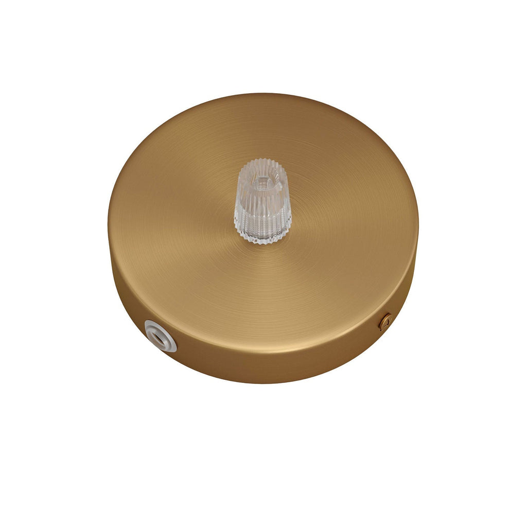 Mini Zylinder-Baldachin-Set aus Metall mit 1 zentralem und 2 seitlichen Löchern – Satinbronze – Ansicht 2
