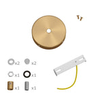 Mini Zylinder-Baldachin-Set aus Metall mit 1 zentralem und 2 seitlichen Löchern – Satinbronze – Ansicht 7