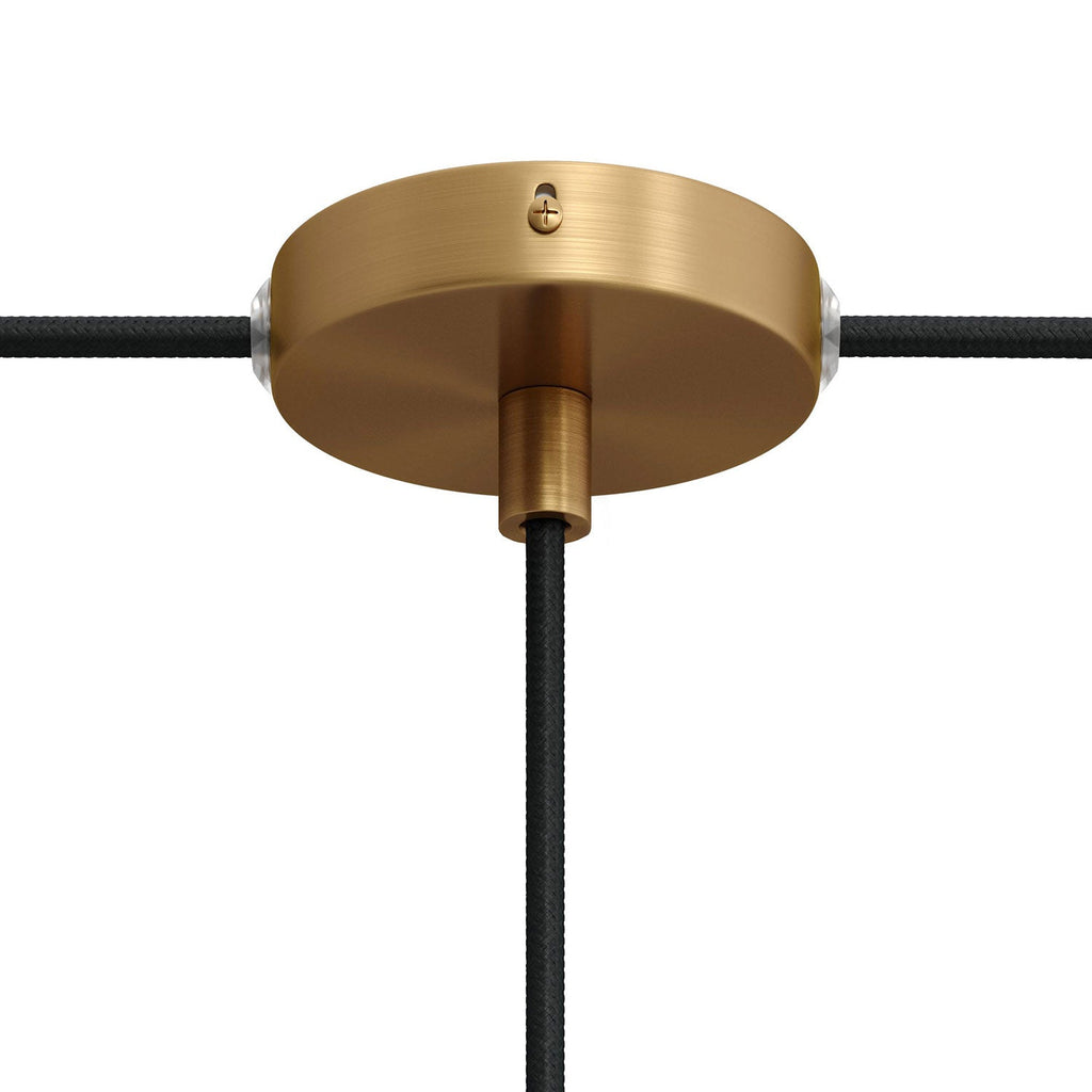 Mini Zylinder-Baldachin-Set aus Metall mit 1 zentralem und 2 seitlichen Löchern – Satinbronze – Ansicht 5