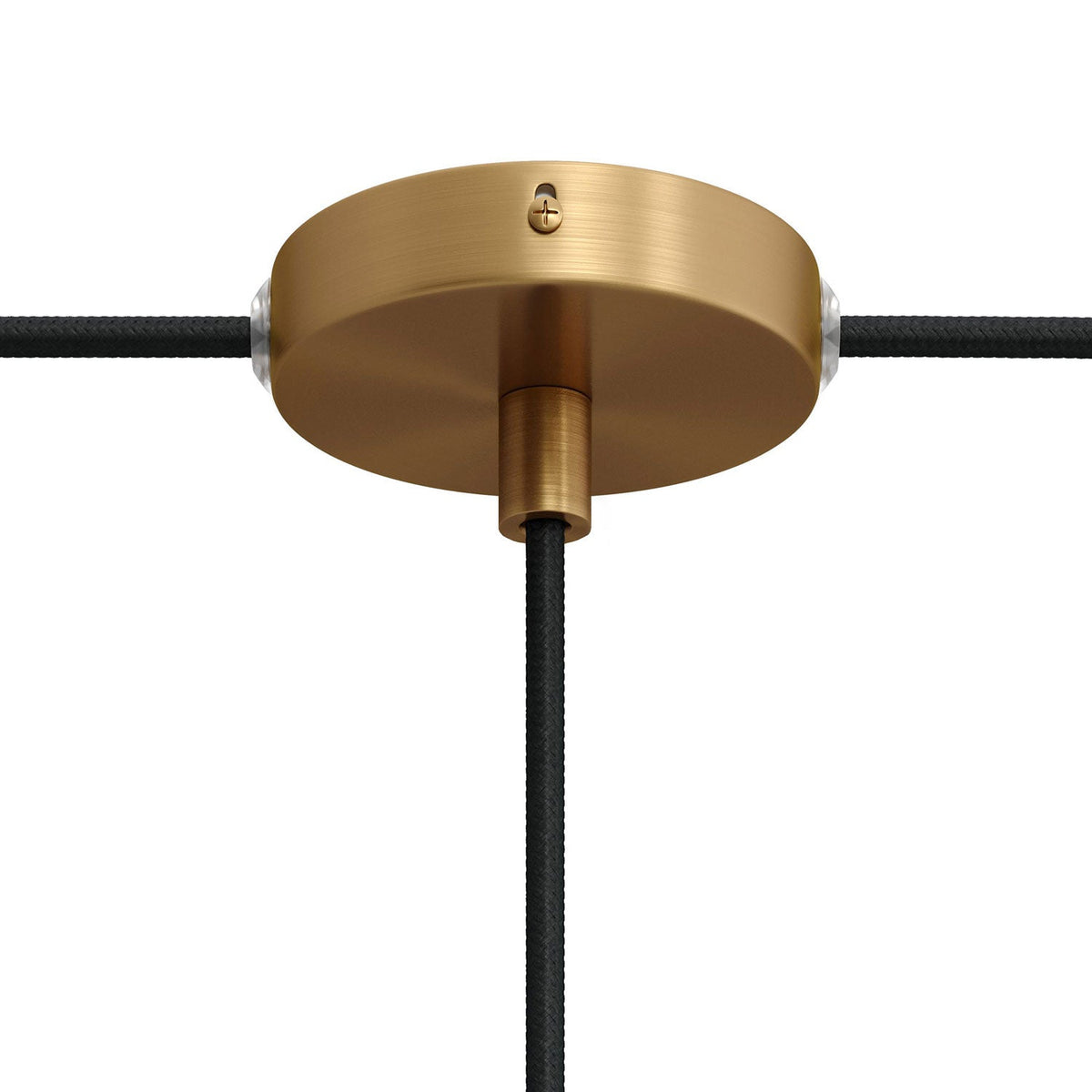 Mini Zylinder-Baldachin-Set aus Metall mit 1 zentralem und 2 seitlichen Löchern – Satinbronze – Ansicht 5