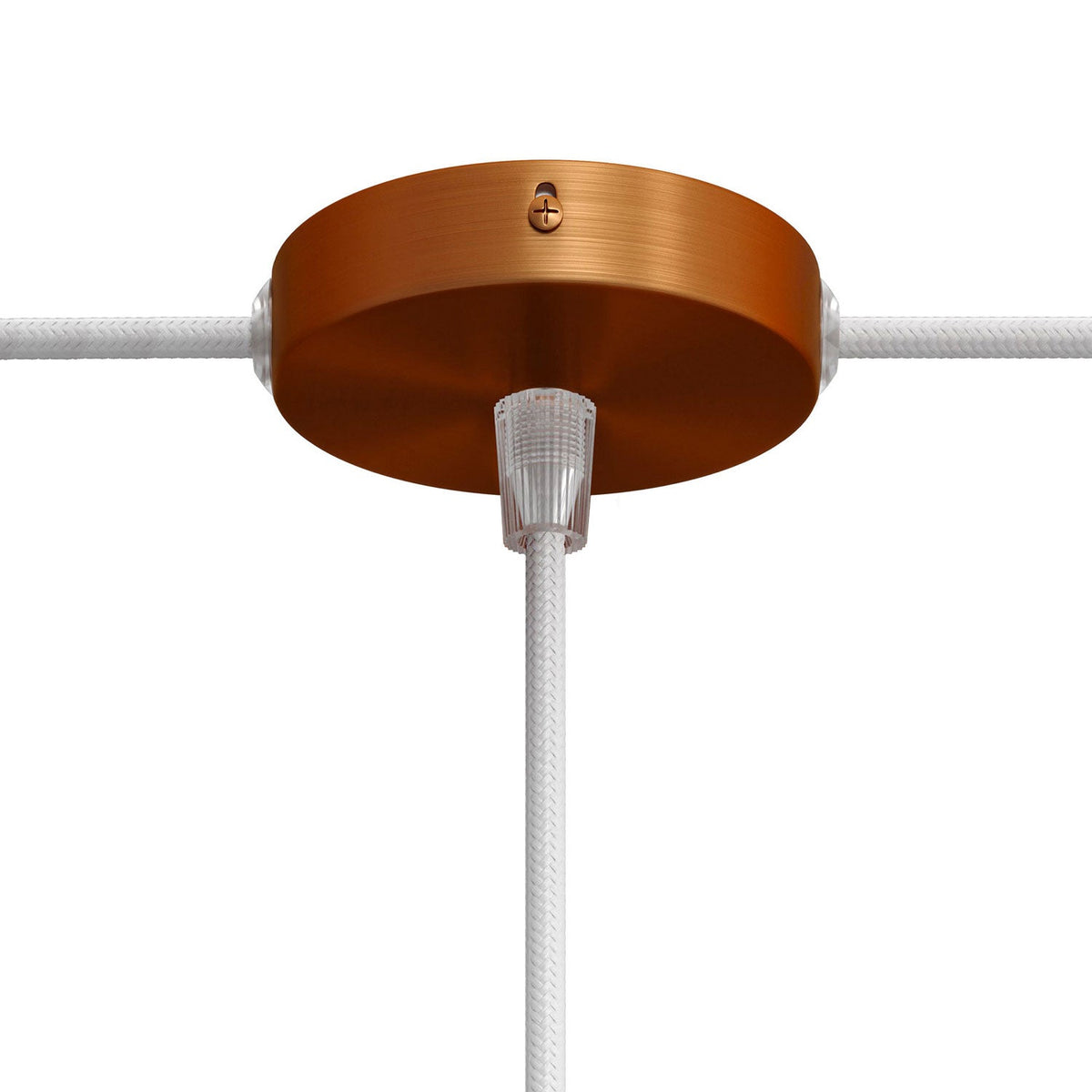 Mini-zylindrisches Metall-Baldachin-Kit mit 1 mittigem und 2 seitlichen Löchern – Satin-Kupfer