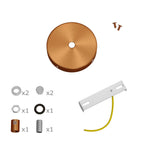 Mini-zylindrisches Metall-Baldachin-Kit mit 1 mittigem und 2 seitlichen Löchern – Satin-Kupfer – Ansicht 7
