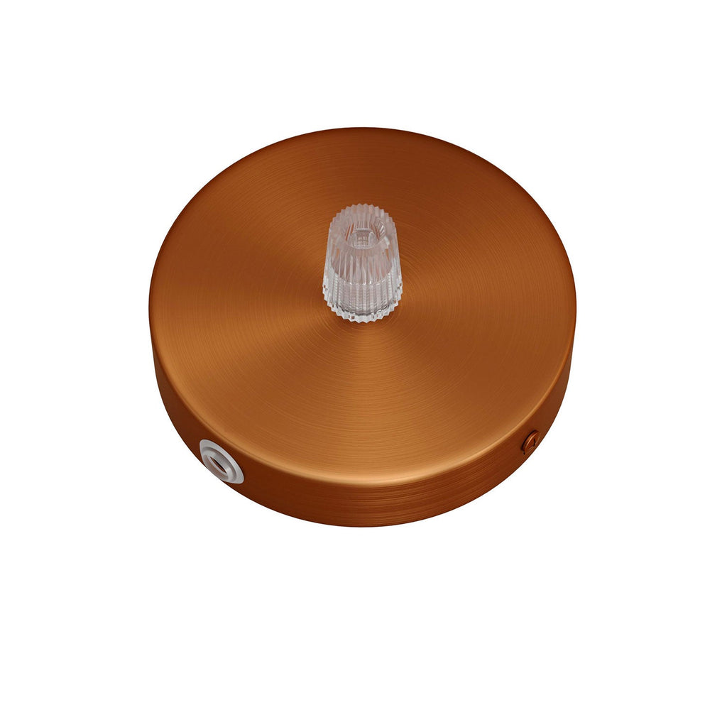 Mini-zylindrisches Metall-Baldachin-Kit mit 1 mittigem und 2 seitlichen Löchern – Satin-Kupfer – Ansicht 2