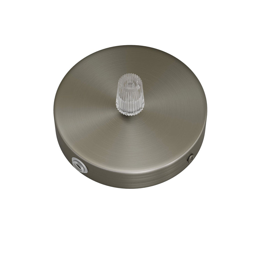 Mini-Zylinderbaldachin-Kit aus Metall mit 1 zentralem und 2 seitlichen Löchern – Satin-Titanium – Ansicht 2