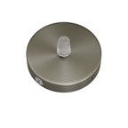 Mini-Zylinderbaldachin-Kit aus Metall mit 1 zentralem und 2 seitlichen Löchern – Satin-Titanium – Ansicht 2