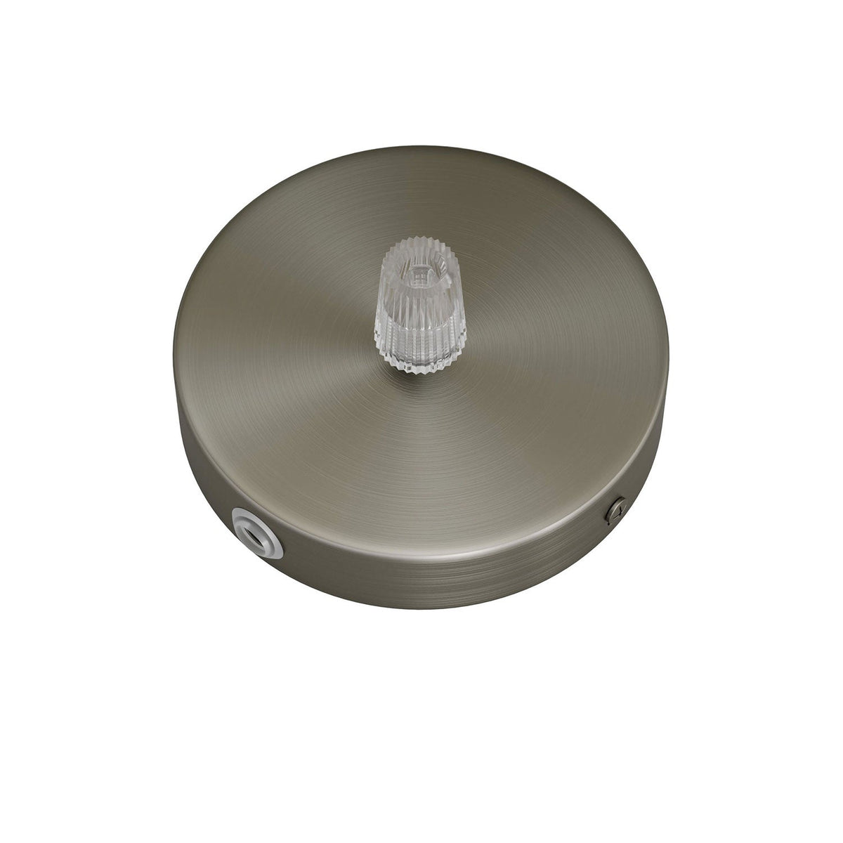 Mini-Zylinderbaldachin-Kit aus Metall mit 1 zentralem und 2 seitlichen Löchern – Satin-Titanium – Ansicht 2