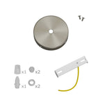 Mini-Zylinderbaldachin-Kit aus Metall mit 1 zentralem und 2 seitlichen Löchern – Satin-Titanium – Ansicht 3