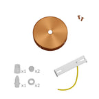 Kit Mini-Zylinderbaldachin aus Metall mit 1 zentralem Loch und 4 seitlichen Löchern – Satin-Kupfer – Ansicht 3