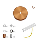 Kit Mini-Zylinderbaldachin aus Metall mit 1 zentralem Loch und 4 seitlichen Löchern – Satin-Kupfer – Ansicht 6