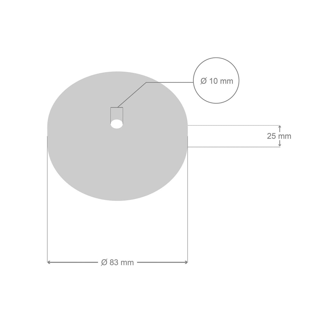 Mini-Baldachinset zylindrisch aus Metall mit 1 mittigem Loch – Satin-Kupfer – Ansicht 4