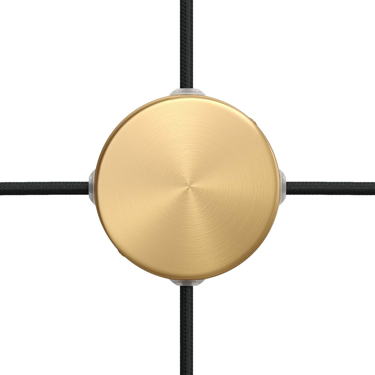 Mini-Rosetten-Kit Zylinderform aus Metall mit 4 seitlichen Löchern (Anschlussdose) – Bronze satiniert