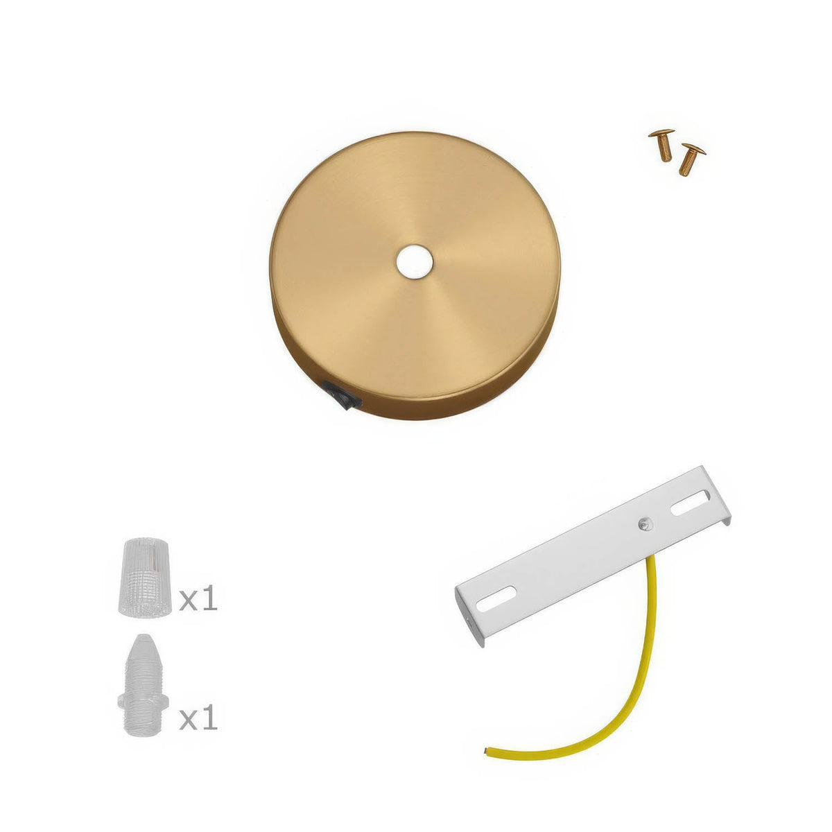 Mini-Lampenbaldachin-Set zylindrisch aus Metall mit Schalter – Satinierte Bronze – Ansicht 3