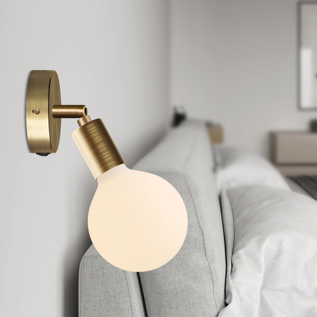 Mini-Lampenbaldachin-Set zylindrisch aus Metall mit Schalter – Satinierte Bronze – Ansicht 4