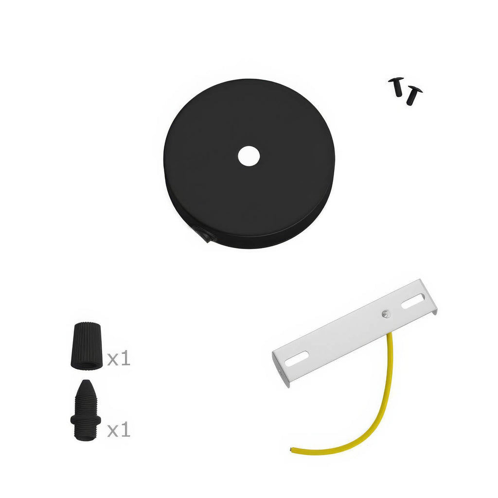 Kit Mini-Lampenbaldachin zylindrisch aus Metall mit Schalter – Schwarz – Ansicht 3