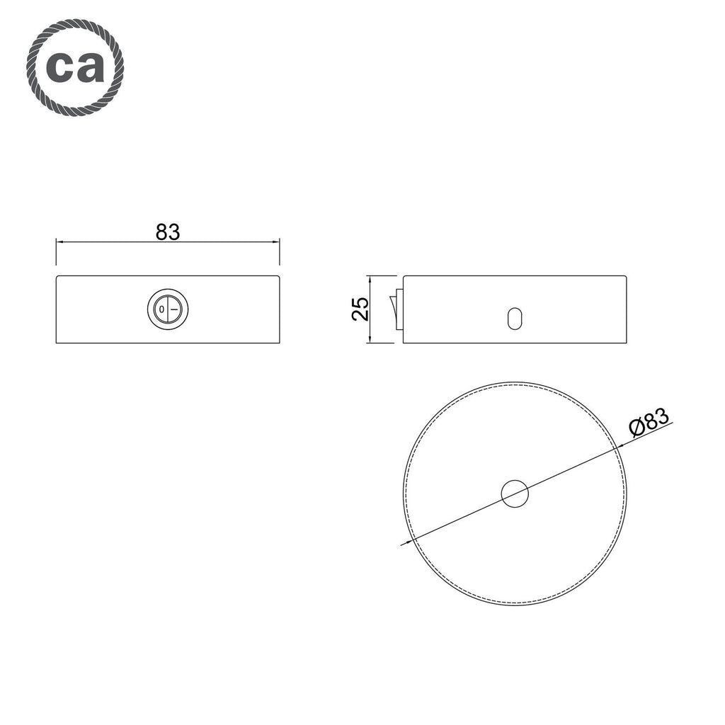 Mini-Lampenbaldachin-Kit aus Metall mit Schalter – Satiniertes Kupfer – Ansicht 5