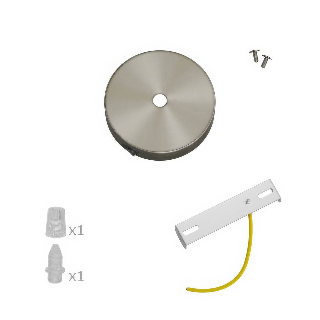 Kit Mini-Lampenbaldachin aus Metall mit Schalter – Satiniertes Titan – Ansicht 3