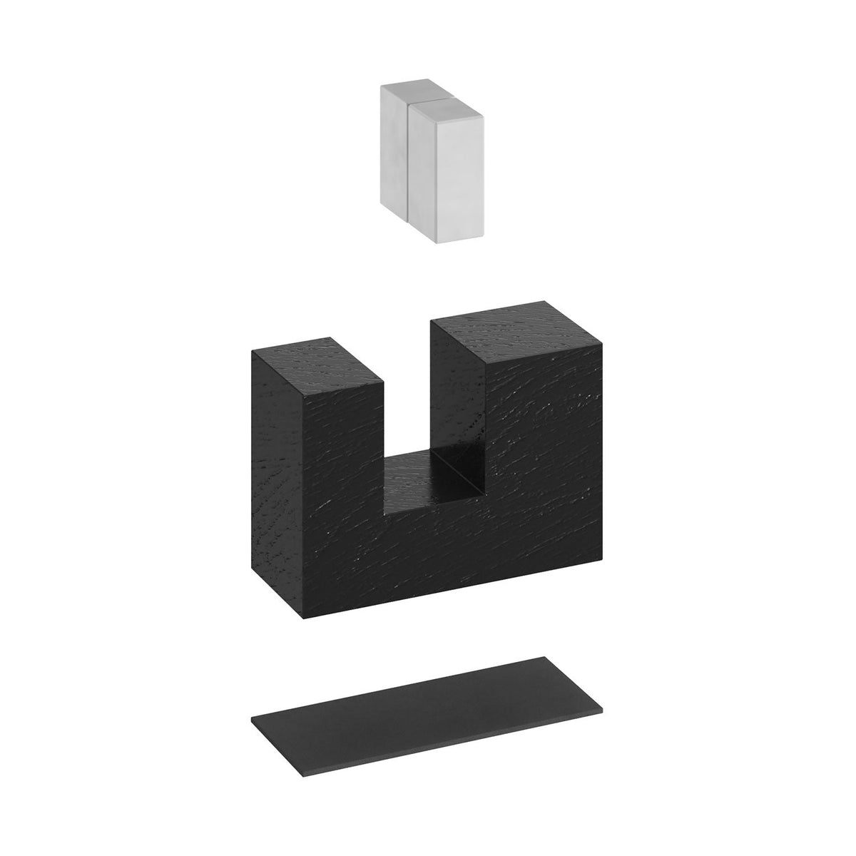 Set aus Holzfüßen, Tischleuchtenhalterung – Schwarz – Ansicht 2