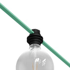 Fassungskit mit Doppelring für Lampenschirm E27 und Lumet-Lichterkettensystem aus schwarzem Thermoplast
