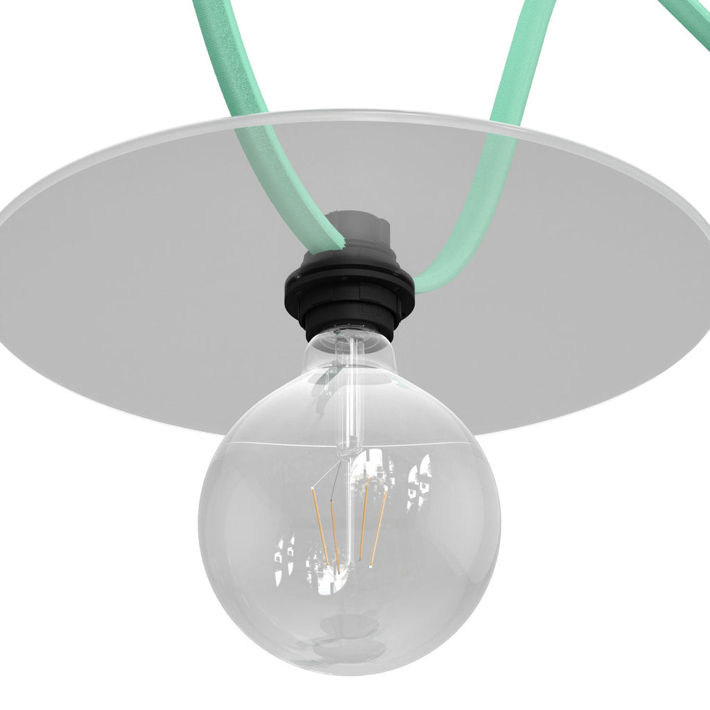 Fassungskit mit Doppelring für Lampenschirm E27 und Lumet-Lichterkettensystem aus schwarzem Thermoplast – Ansicht 4