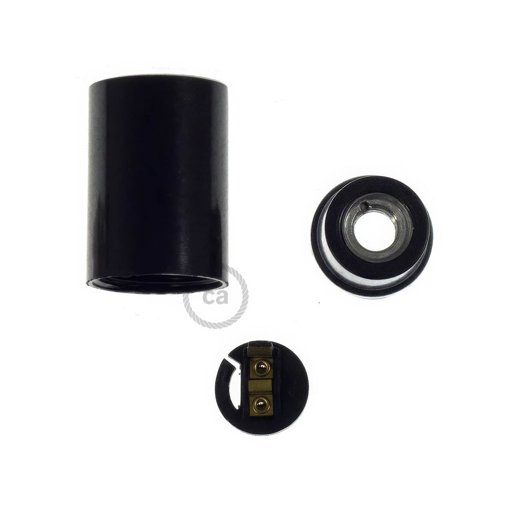 Bakelit-Lampenfassungen E14 Kit - Schwarz – Ansicht 2
