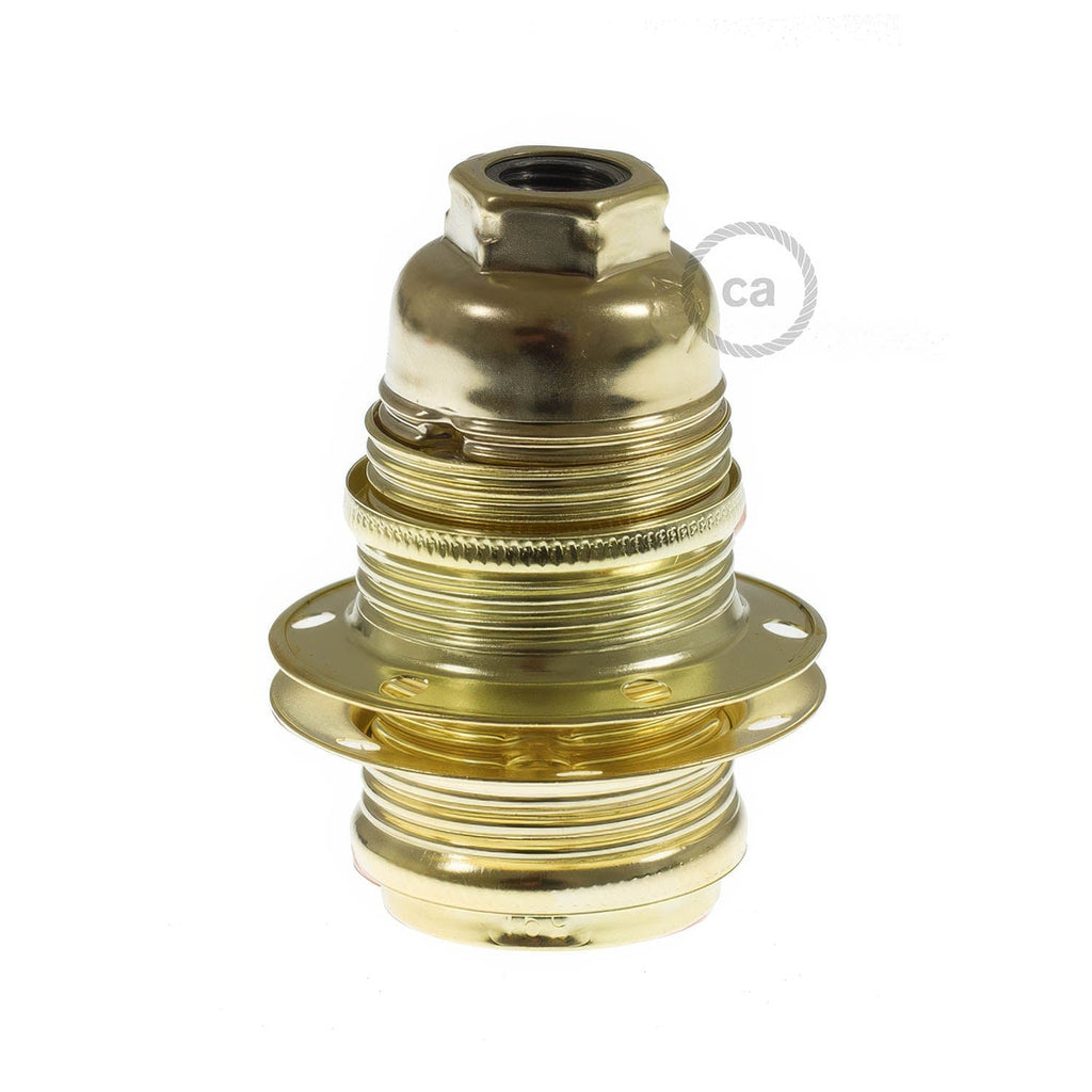 E14-Lampenfassung-Kit aus Metall mit doppeltem Ring für Lampenschirme – Messing – Ansicht 3