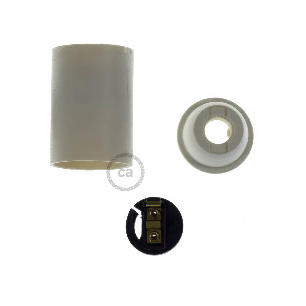 Kit Lampenfassungen E14 aus Thermoplast – Weiß – Ansicht 2