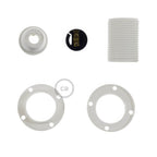 Set E14-Lampenfassung aus Thermoplastik mit Doppelring für Lampenschirm – Weiß – Ansicht 2