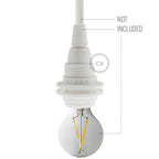 Set E14-Lampenfassung aus Thermoplastik mit Doppelring für Lampenschirm – Weiß – Ansicht 3