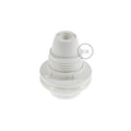 Set E14-Lampenfassung aus Thermoplastik mit Doppelring für Lampenschirm – Weiß