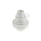 Set E14-Lampenfassung aus Thermoplastik mit Doppelring für Lampenschirm – Weiß