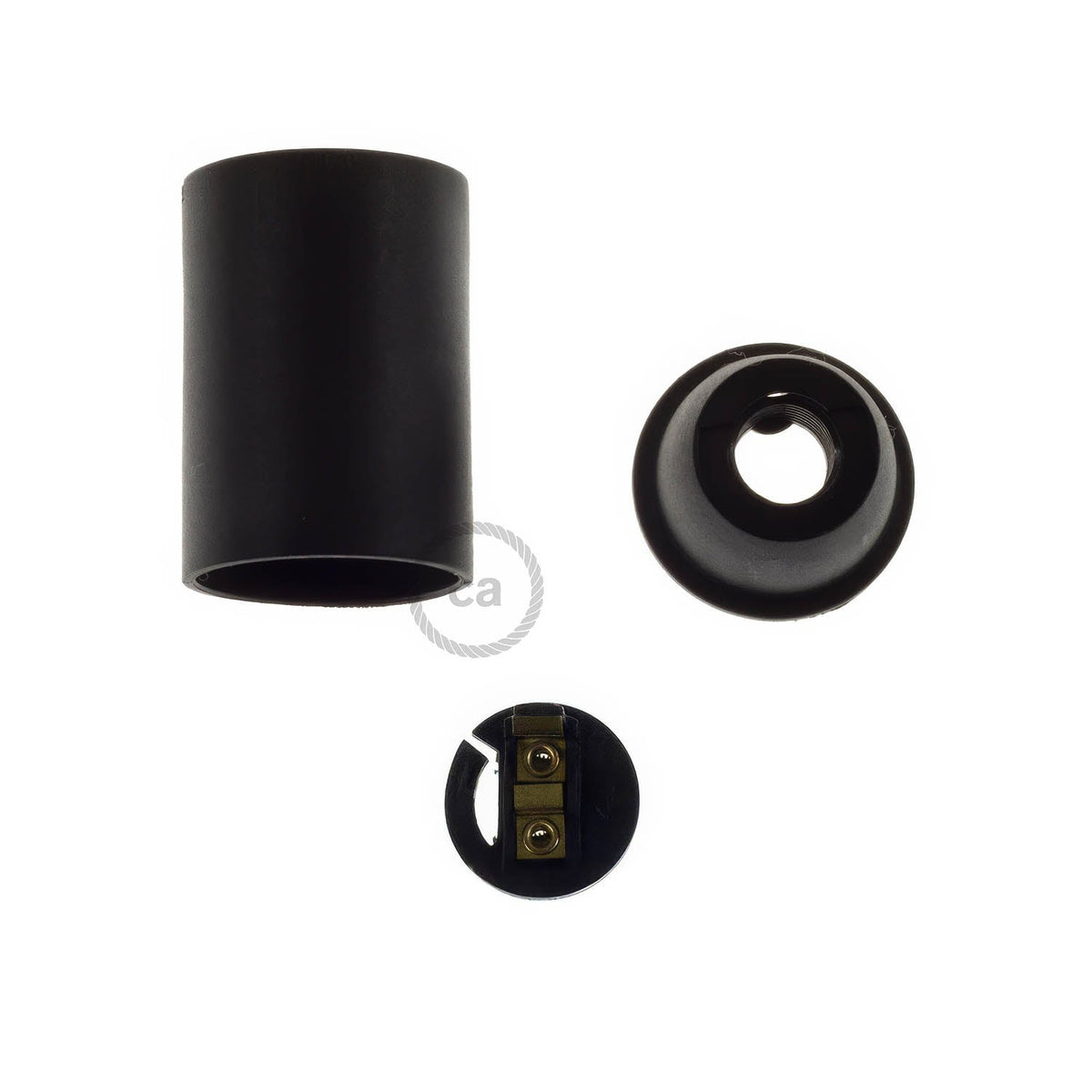 E14 Lampenfassungen-Kit aus Thermoplastik – Schwarz – Ansicht 2