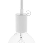 E27 Metall-Lampenfassungs-Set zylindrisch – Glänzend Weiß – Ansicht 5