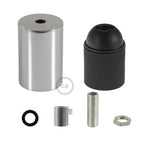 Zylindrisches Lampenfassungen-Set E27 aus Metall - Chrom – Ansicht 6