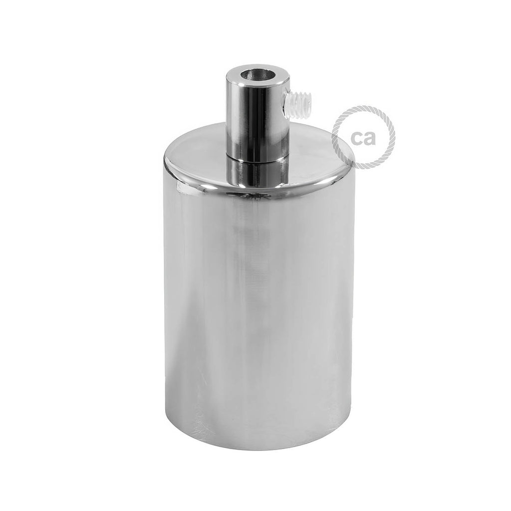 Zylindrisches Lampenfassungen-Set E27 aus Metall - Chrom – Ansicht 7
