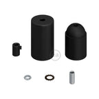 Kit Lampenfassungen E27 zylindrisch aus Metall - Schwarz – Ansicht 6