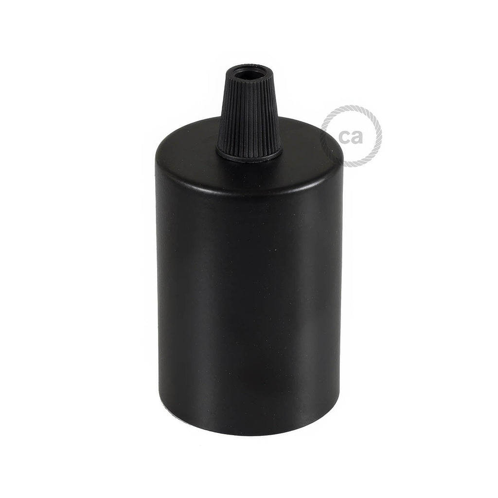 Kit Lampenfassungen E27 zylindrisch aus Metall - Schwarz – Ansicht 3