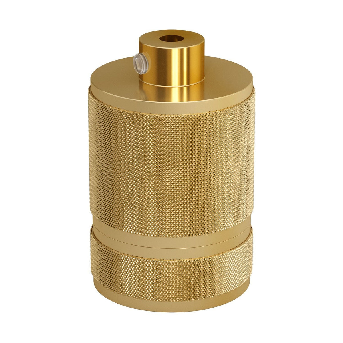 E27-Lampenfassung-Set aus geriffeltem Aluminium mit Doppelring für Lampenschirme - Messing – Ansicht 3