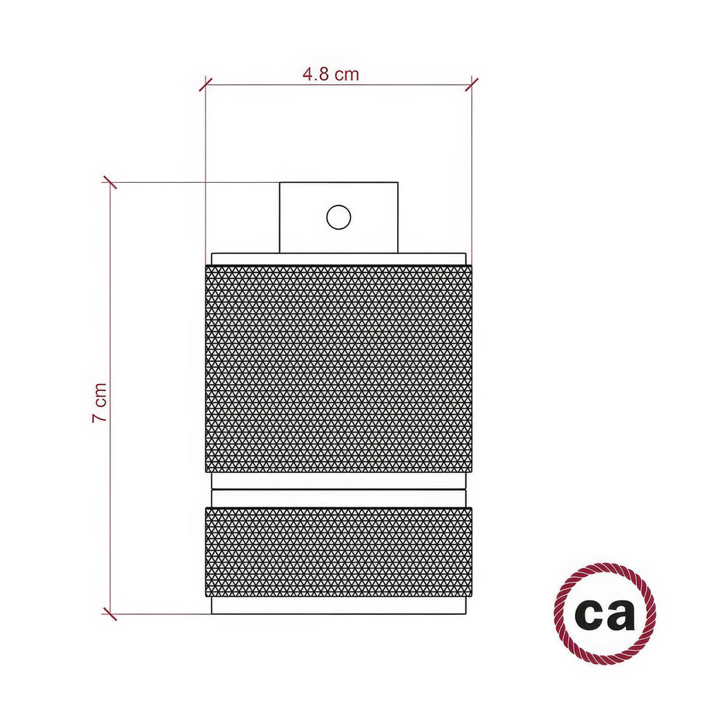E27-Lampenfassung-Set aus geriffeltem Aluminium mit Doppelring für Lampenschirme - Messing – Ansicht 4