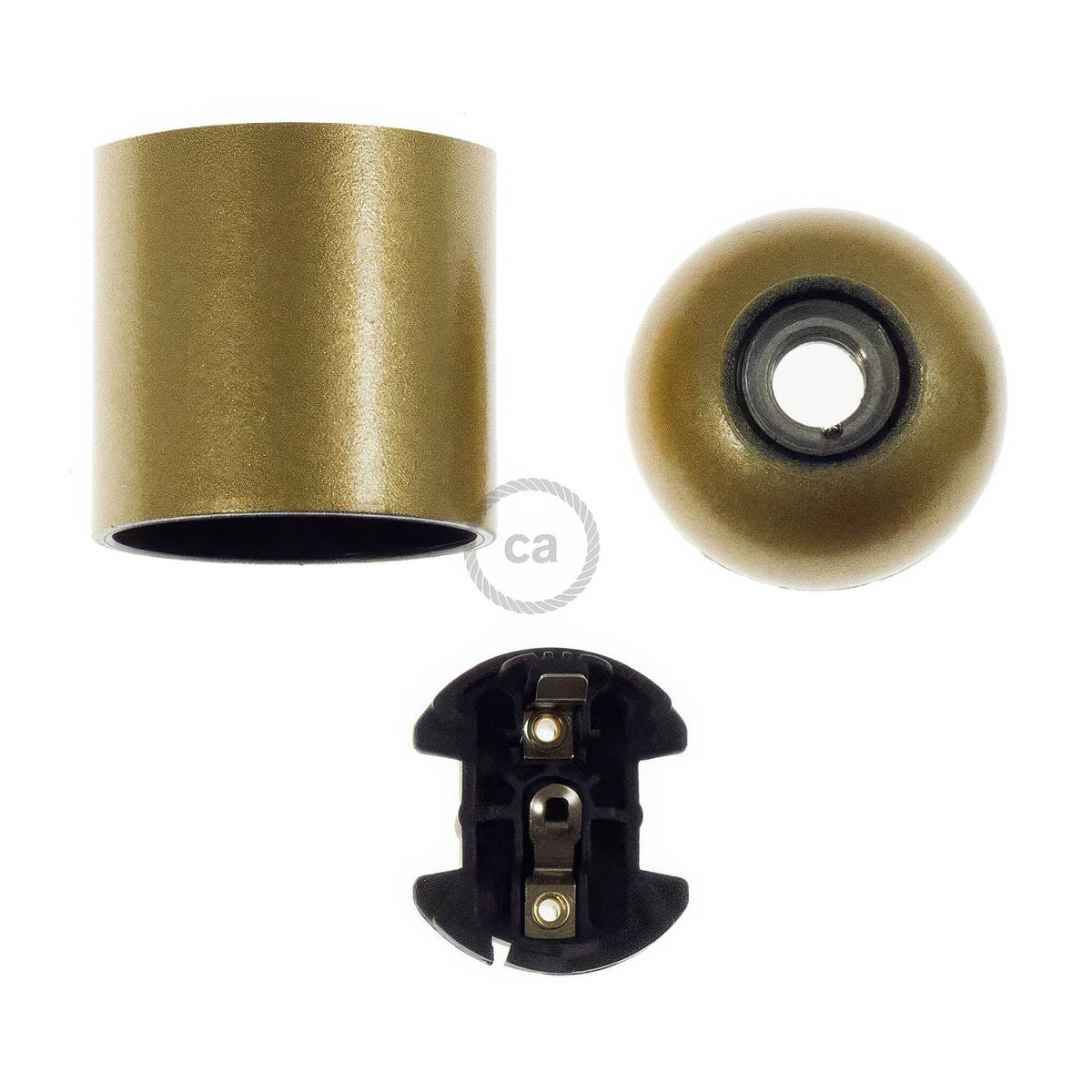 Kit Lampenfassungen E27 aus Bakelit – Gold – Ansicht 2